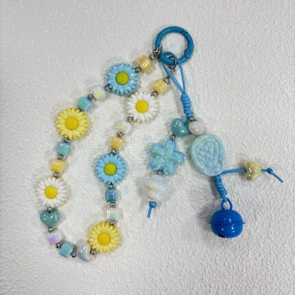 Acrylic UV Painted Solid Color Daisy Beads with Perforation